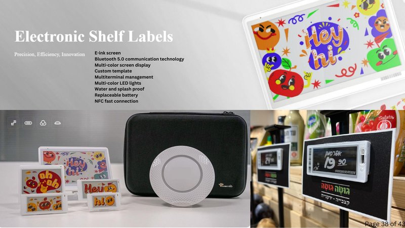 מסך E-Ink חכם עם Bluetooth 5.0